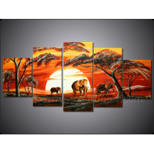 Wall Art Decoração para o Lar Pintura a óleo Paisagem Africano (AR-124)